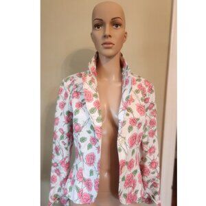 Nicole by Nicole Miller Floral Pink Rose Blazer